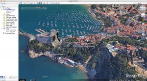 Screenshot di Google Earth per articolo sulla funzione mostra sole. Blog duzimage di David Umberto Zappa