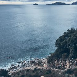 La Groppina nei pressi di Tellaro, vista dall'alto. Pini marittimi e mare sullo sfondo. Location Scout Italia - duzimage