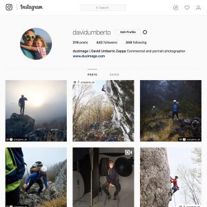screenshot del feed Instagram di David Umberto Zappa come teaser del post blog dedicato a 3 fotografi instagram da seguire