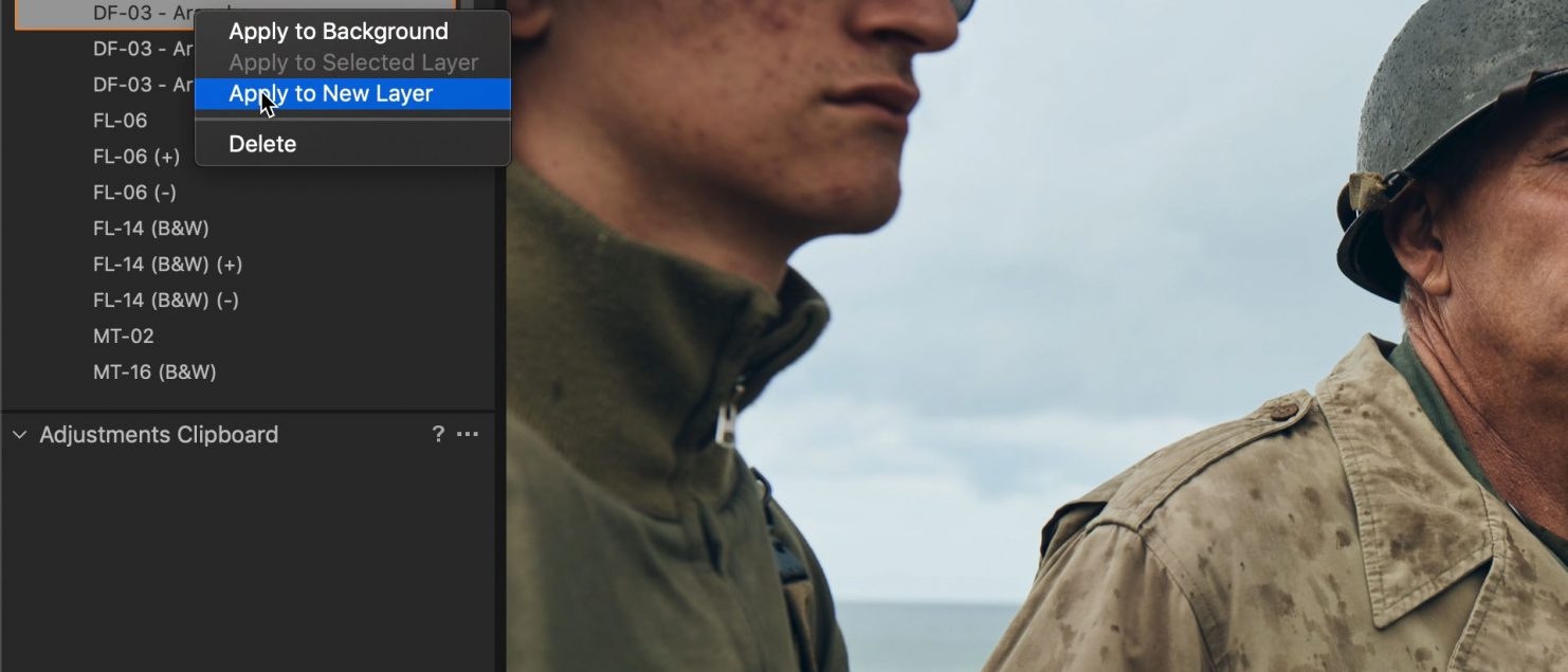 screenshot del pannello stili in Capture One Pro