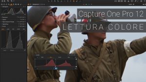 Immagine copertina del post sullo strumento lettura colore in Capture One Pro 12. Due soldati come immagine di sfondo e screenshot dell'interfaccia